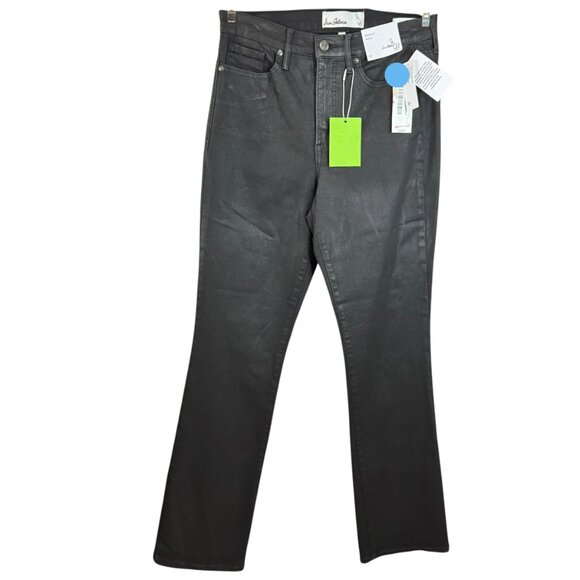 Sam Edelman Penny Bootcut Black Coated Jeans Size 29 NWT High Rise Stretch Denim - Picture 1 of 8